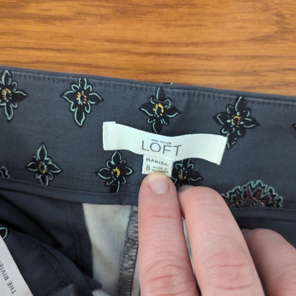 Ann Taylor Loft Marisa Riviera Pants Size 8 Paisley Orange Gray - Picture 2 of 5